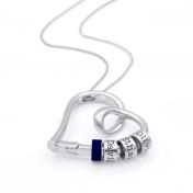 Collier Prénoms Liens du Cœur avec Charm Bleu [Argent 925]