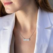 Timeless Spot Engraved Map Necklace [14 Karat White Gold]