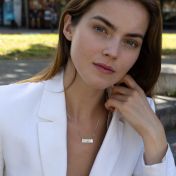 Timeless Spot Engraved Map Necklace [14 Karat White Gold]