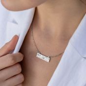 Timeless Spot Engraved Map Necklace [14 Karat White Gold]