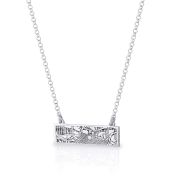 Timeless Spot Engraved Map Necklace [14 Karat White Gold]