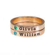 Talisa Name and Birthstone Ring [Rose Gold Plated]