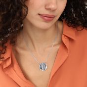 Treasured Place Silhouette Map Necklace [Sterling Silver]