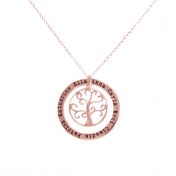 Tree of Wisdom Name Necklace [Rose Gold Plated]