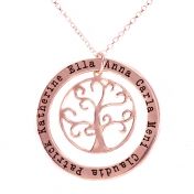 Baum des Wissens Namenskette [750er rosévergoldet]