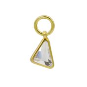 Single Triangle Earring Charm With Crystal [18K Gold Vermeil] 