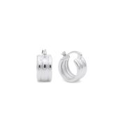 Triple Swirl Hoop Earrings [Sterling Silver]