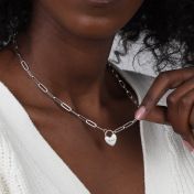 Ties of the Heart Initials Paperclip Necklace [Sterling Silver]