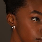 Pavé V Hoop Earrings [Sterling Silver]