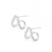 Pavé V Hoop Earrings [Sterling Silver]