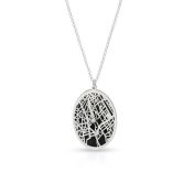 Map of My Memories Silhouette Vertical Necklace [Sterling Silver]