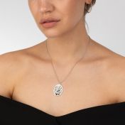 Map of My Memories Silhouette Vertical Necklace [Sterling Silver]