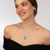 Map of My Memories Silhouette Vertical Necklace [Sterling Silver]