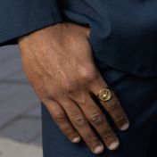 Karte Siegel Ring für Männer [750er Gold Vermeil]