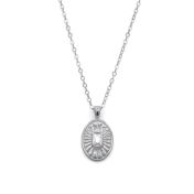 Classic Allure Necklace With White Crystal [Sterling Silver]