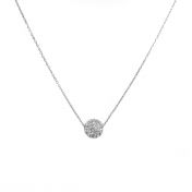 White Sparkle Ball Necklace [Sterling Silver]