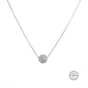 White Sparkle Ball Necklace [Sterling Silver]