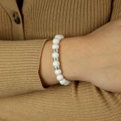 Tridacna Bracelet With Engraved Spheres [Sterling Silver]