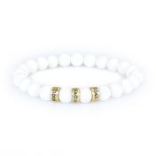 Tridacna Bracelet With Engraved Spheres [Gold Plated]