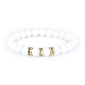 Tridacna Bracelet With Engraved Spheres [18K Gold Vermeil]