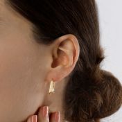 Rectangle Hoop Earrings [18K Gold Plated]