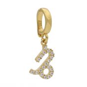 Zodiac Charm With Crystals [18K Gold Plated]