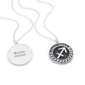 Zodiac Medallion Necklace with Names [Sterling Silver]