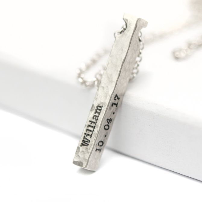 Collana Cielo di Talisa Martellata con Barra [Argento 925]