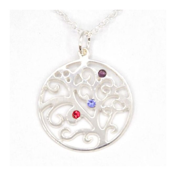 Tree of Life Birthstone Necklace [Sterling Silver]