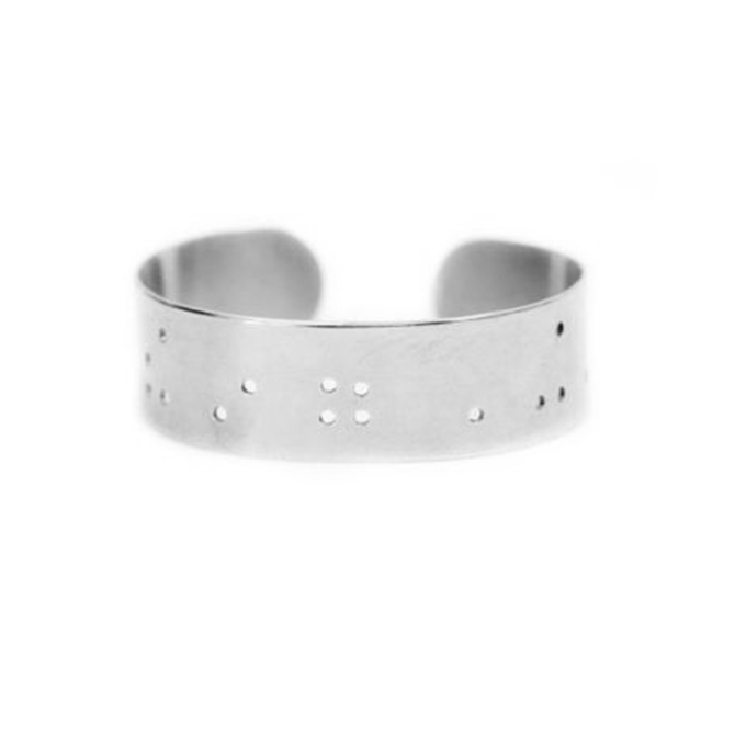 Wide Inspiration Braille Cuff