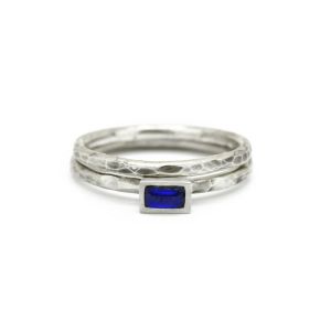 Bague Carina Martelée. Baguette Horizontale [Argent 925]