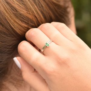 Bague Carina. Baguette Verticale [Argent 925]