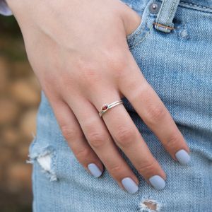 Bague Carina. Pierre Ovale Horizontale [Argent 925]