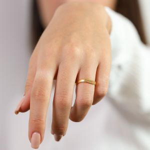 Gezeiten des Ozeans Datum Ring [750er Gold Vermeil]