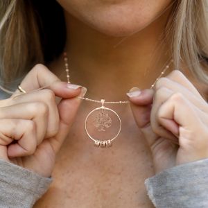Collier Arbre Familial avec Noms [Plaqué Or Rose 18ct]