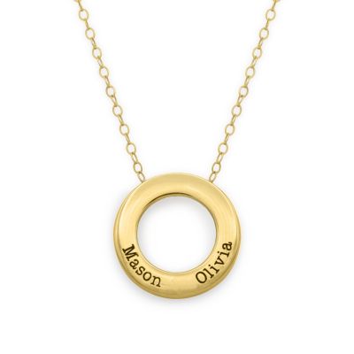 Family Circle Delicate Chain Name Necklace [18K Gold Vermeil]