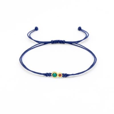 A Mother's Love Birthstone Bracelet - Blue String [18K Gold Vermeil]