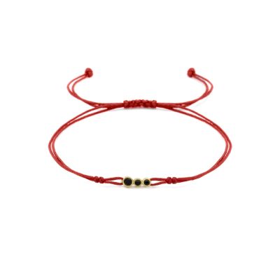 A Mother's Love Diamond Bracelet - Red String [Black Diamonds / 14 Karat Gold]