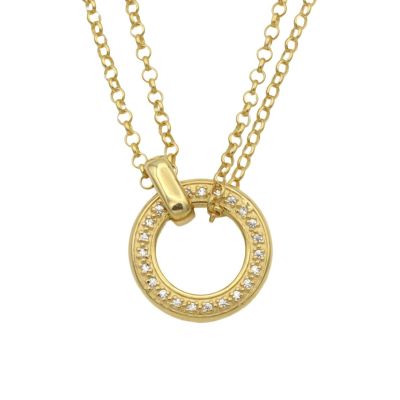 Anna Double Layer Crystal Necklace [18K Gold Plated] - with Zodiac Signs
