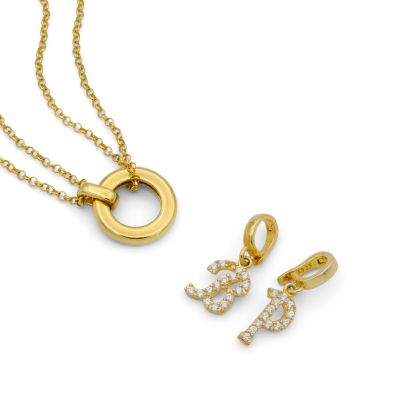 Anna Dubbele Laag Ketting [18K Goud Vermeil] - met Initiaal Bedels