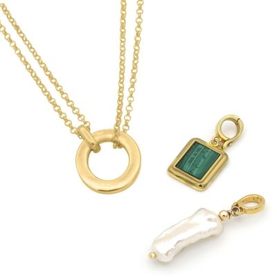 Anna Double Layer Necklace [18K Gold Plated] - with Charms