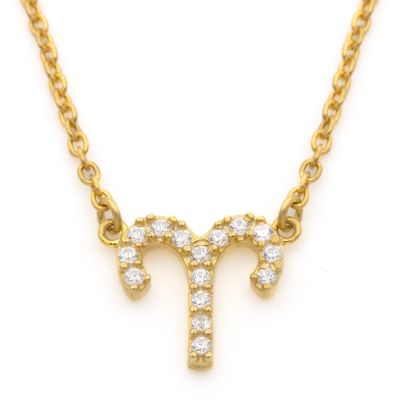 Aries Necklace - Zodiac Sign Necklace with Diamonds [18K Gold Vermeil]