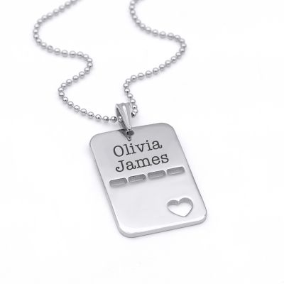 Heart Tag Name Necklace [Sterling Silver]