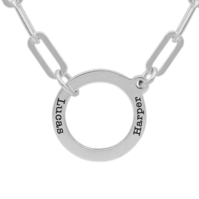 Family Anchor Name Necklace [Sterling Silver]