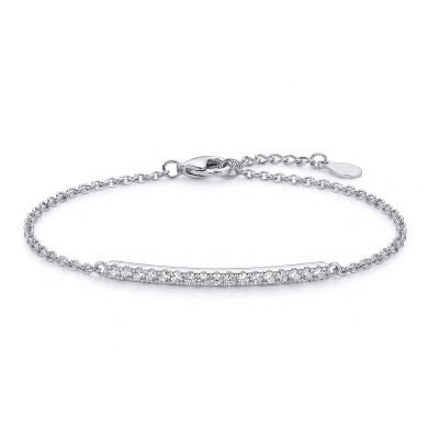 Aurora Pavé Bar Bracelet [Sterling Silver]