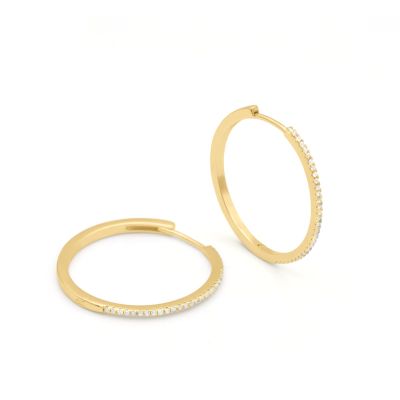 Aurora Pavé Hoop Earrings [18K Gold Vermeil]