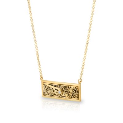 Beloved Spot Silhouette Map Necklace [18K Gold Vermeil]