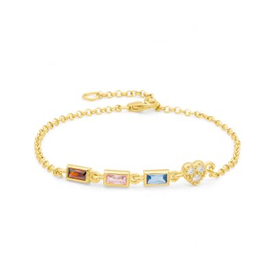 Schitterende Hart Geboortesteen Armband [18K Goud Verguld]