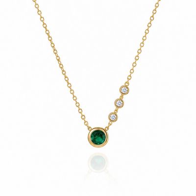 Talisa Anniversary Birthstone Necklace with Diamonds [18K Gold Vermeil]