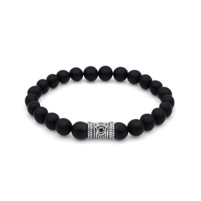 Black Onyx Hamsa Men Bracelet